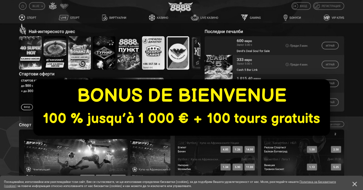 8888Casino - Bonus Casino en Ligne et Machines à Sous France
